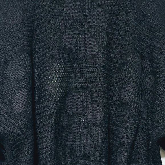 Vintage Bay Point Threads Sweater Size XL Black Embroidered Flowers Casual Retro - Picture 5 of 7